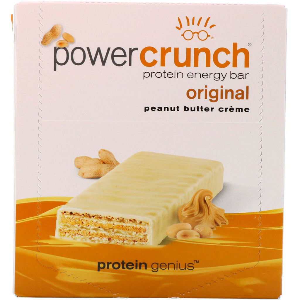 BNRG, Power Crunch Protein Energy Bar, Original, Peanut Butter Creme, 12 Bars, 1.4 oz (40 g) Each