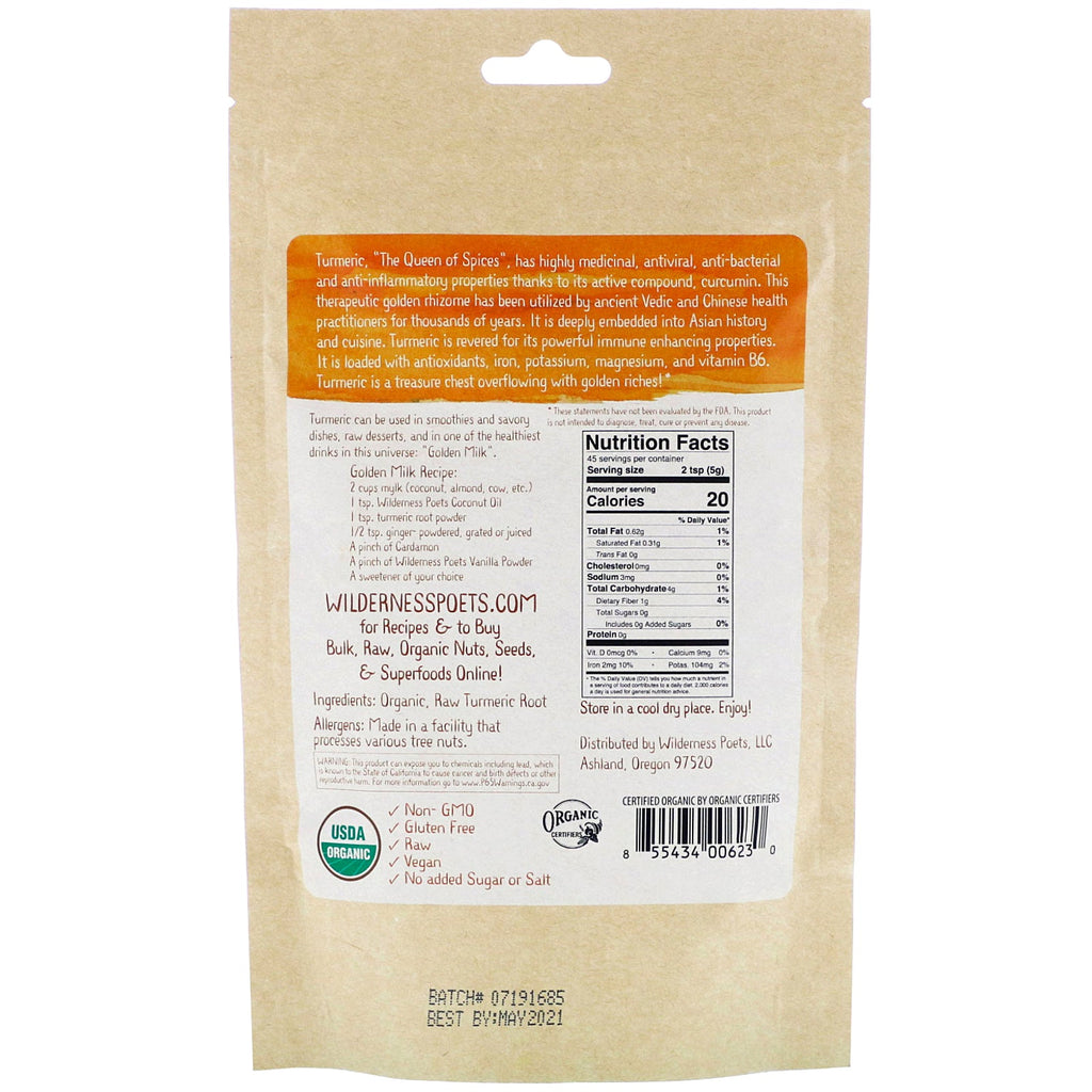 Wilderness Poets, Turmeric Powder, 8 oz (226.8 g)