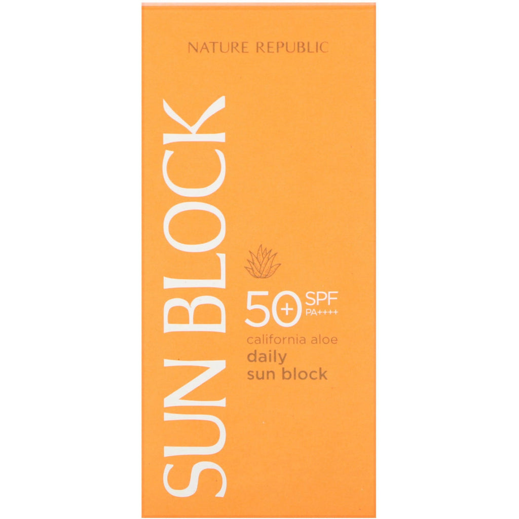 Nature Republic, Daily Sun Block, California Aloe, SPF 50+ PA++++, 1.92 fl oz (57 ml)