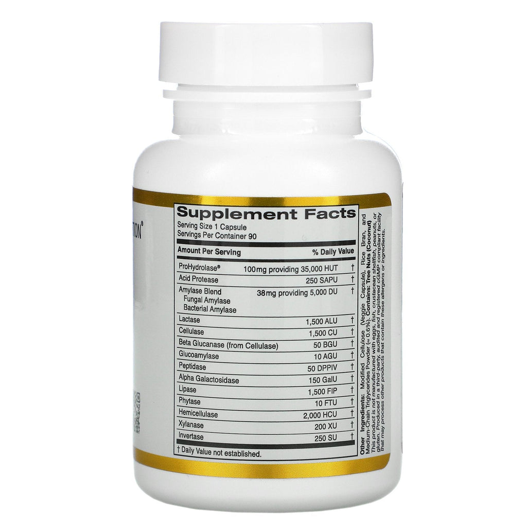 California Gold Nutrition, Digestive Enzymes, Broad Spectrum, 90 Veggie Capsules