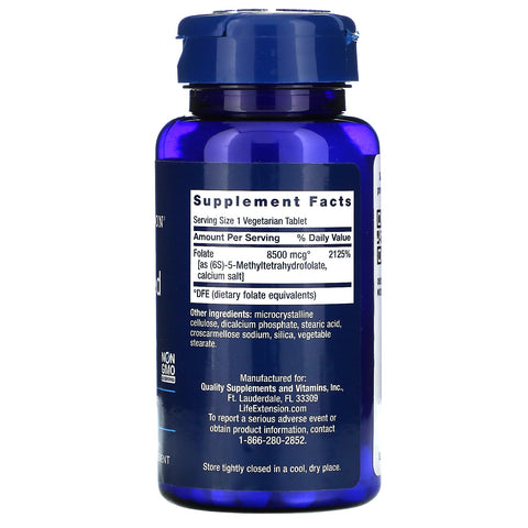 Life Extension, High Potency Optimized Folate, 8500 mcg DFE, 30 Vegetarian Tablets