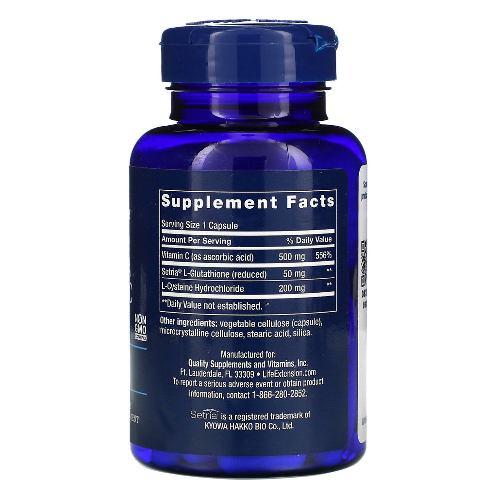 Life Extension, Glutathione, Cysteine & C, 100 Capsules