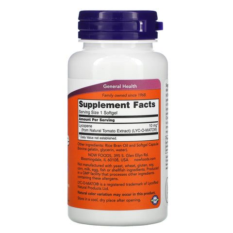 Now Foods, Lycopene, 10 mg, 120 Softgels