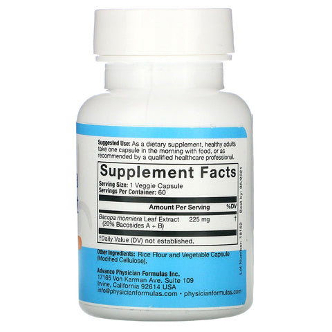 Advance Physician Formulas, Bacopa Extract, 225 mg, 60 Vegetable Capsules