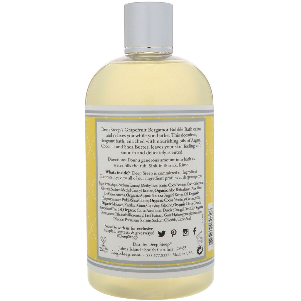 Deep Steep, Bubble Bath, Grapefruit - Bergamot, 17 fl oz (503 ml)