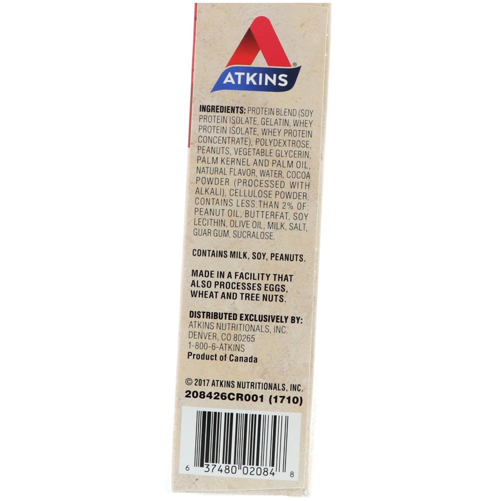 Atkins, Meal Bar, Chocolate Peanut Butter Bar, 8 Bars, 2.12 oz (60 g)