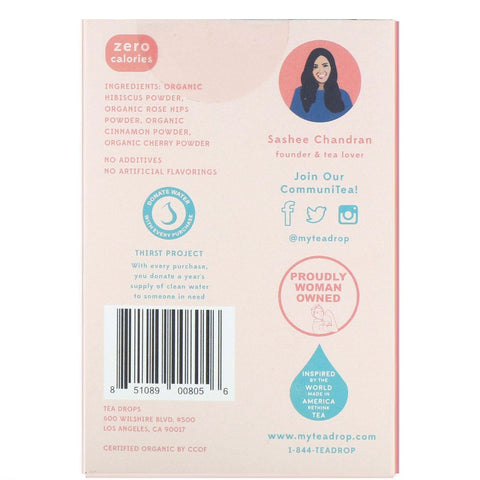 Tea Drops, Tea Sprinkles, Glow, Caffeine Free, 12 Tea Packets, 1.94 oz (55 g)