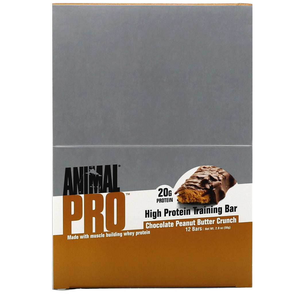 Universal Nutrition, Animal Pro, High Protein Training Bar, Chocolate Peanut Butter Crunch, 12 Bars, 2.0 oz (56 g)