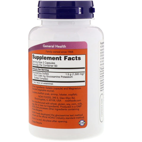 Now Foods, Glucosamine Sulfate, 750 mg, 120 Capsules