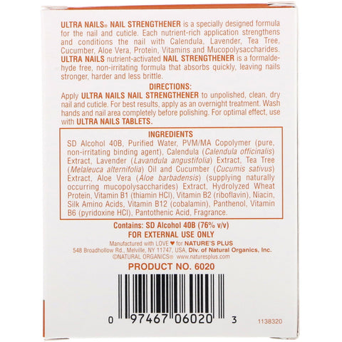 Nature's Plus, Ultra Nails, Nail Strengthener, 1/4 fl oz (7.4 ml)