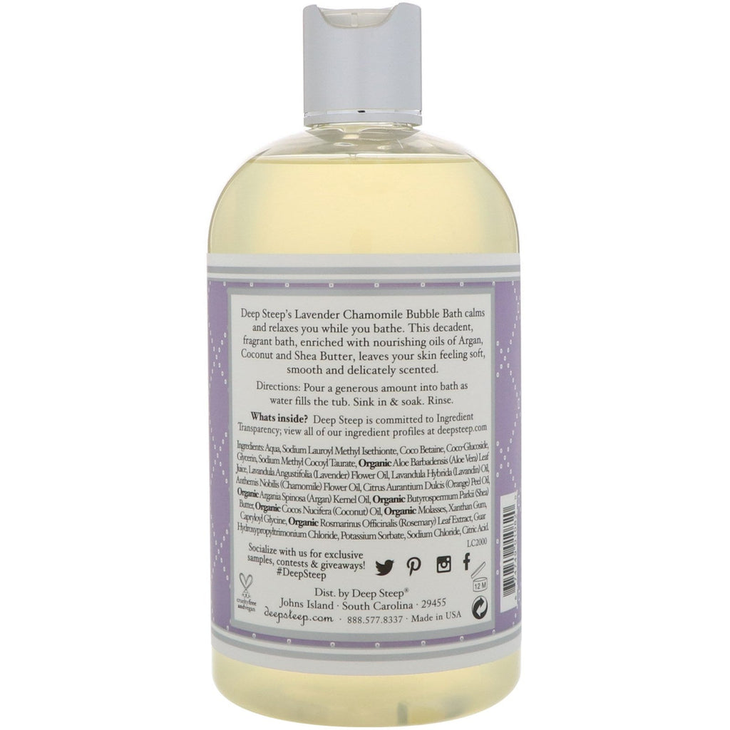 Deep Steep, Bubble Bath, Lavender - Chamomile, 17 fl oz (503 ml)