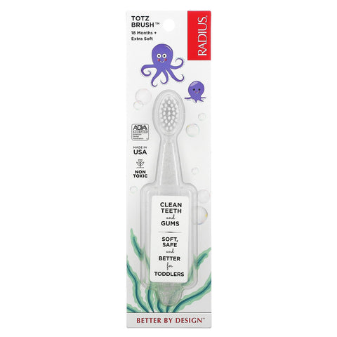 RADIUS, Totz Brush, 18 Months +, Extra Soft, Crystal, 1 Toothbrush