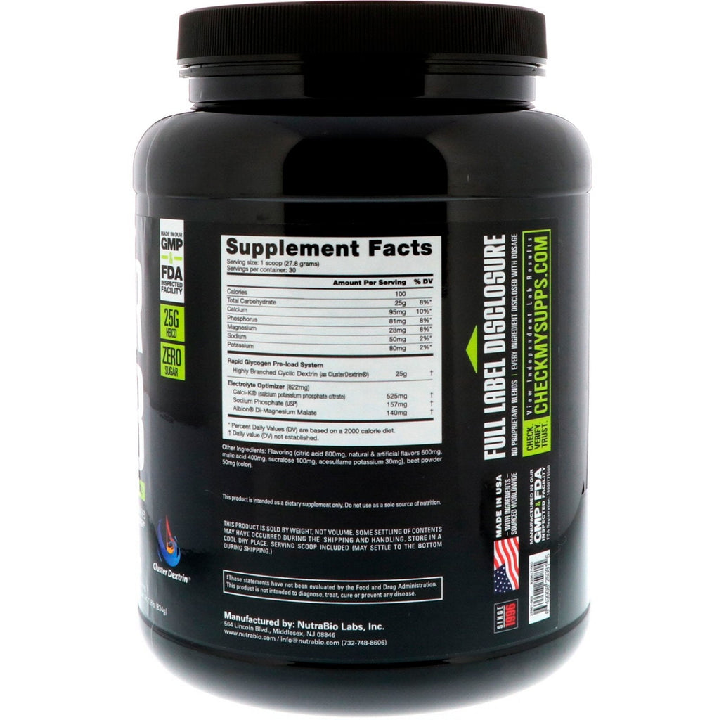 NutraBio Labs, Super Carb, Raspberry Lemonade, 1.8 lb (834 g)