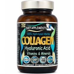Dietapplements Marine Collagen Hyaluronic Acid Vitamin C Zinc. 60 capsules.