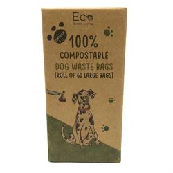 Eco Green Living Compostable Dog Waste Bags 1 Pack. 60 Large Bags