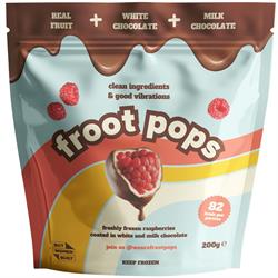 Froot Pops Froot Pops Frozen Raspberries in White & Milk Chocolate 200g