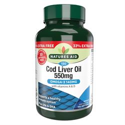 Natures Aid Promo Packs Cod Liver Oil 1000mg 120 softgels