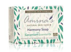 Amina's Natural Skincare Face & Body Geranium Harmony Soap Cleanser for Daily Use 130g