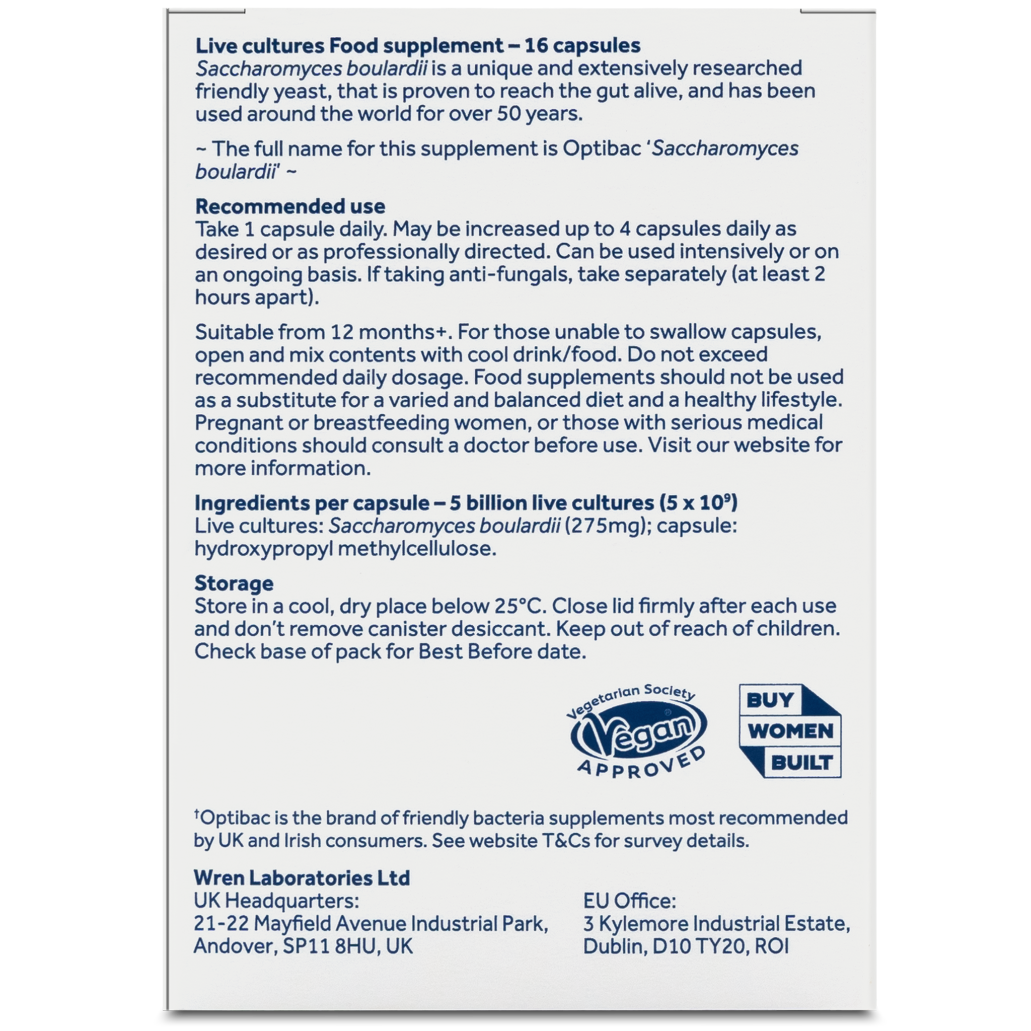 Optibac Probiotics S.Boulardii 16 capsule