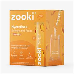 Zooki Electrolytes+ Energy & Focus Peach Flavour 30 Sachet