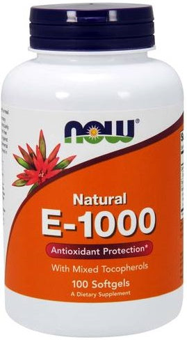 NOW Foods, Vitamin E-1000 - Natural (Mixed Tocopherols) - 100 softgels