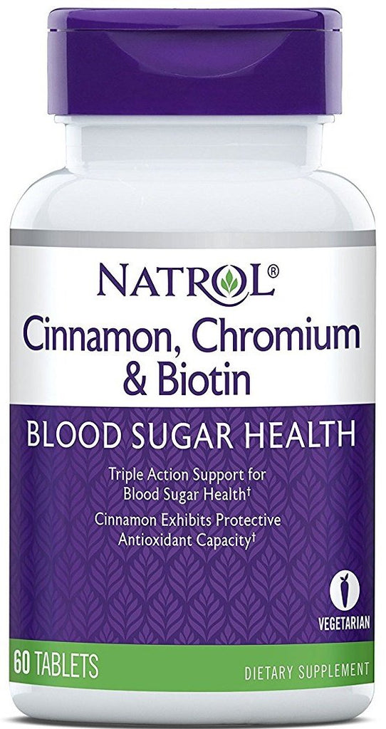 Natrol, Cinnamon, Chromium & Biotin - 60 tabs