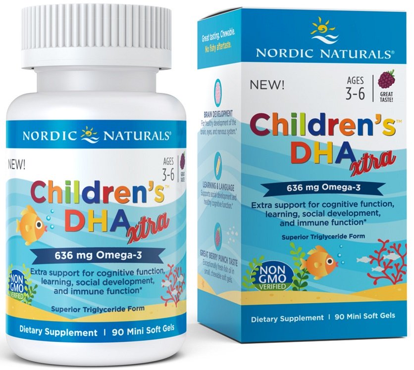 Nordic Naturals, Children's DHA Xtra, 636mg Berry Punch - 90 mini softgels