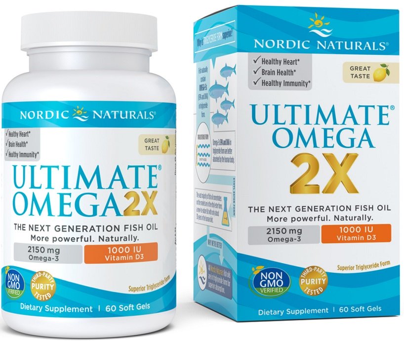 Nordic Naturals, Ultimate Omega 2X with Vitamin D3, 2150mg Lemon - 60 softgels