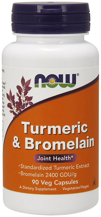 NOW Foods, Turmeric & Bromelain - 90 vcaps