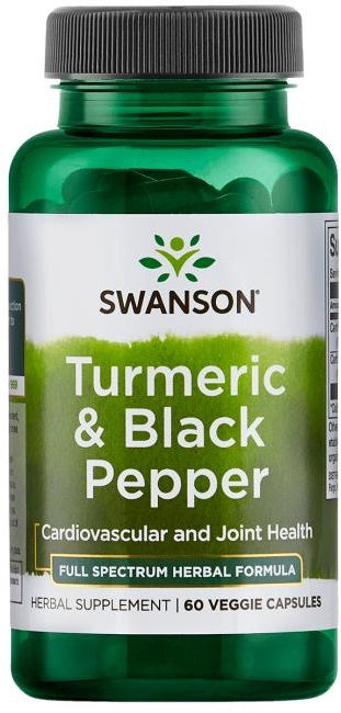 Swanson, Turmeric & Black Pepper - 60 vcaps