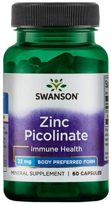 Swanson, Zinc Picolinate Body Preferred Form, 22mg - 60 caps