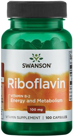 Swanson, Riboflavin Vitamin B-2, 100mg - 100 caps