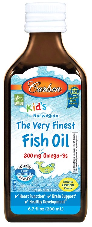 Carlson Labs, Kid's The Very Finest Fish Oil, 800mg Lemon - 200 ml.