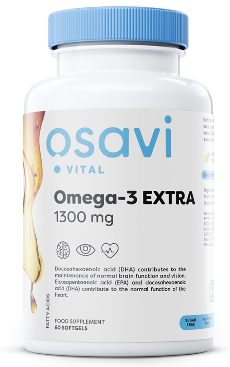 Osavi, Omega-3 Extra Molecularly Distilled, 1300mg (Lemon) - 60 softgels