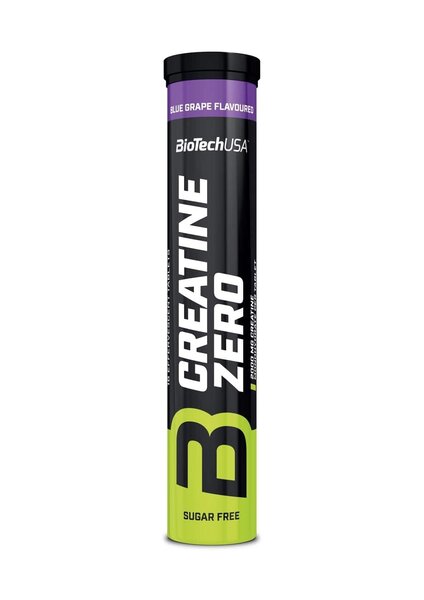 BioTechUSA, Creatine Zero Effervescent, Blue Grape - 18 tablets
