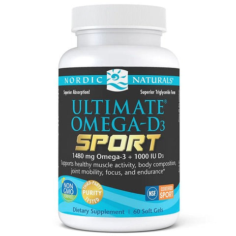 Nordic Naturals, Ultimate Omega-D3 Sport, 1480mg Lemon - 60 softgels