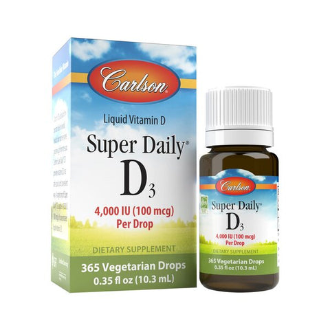 Carlson Labs, Super Daily D3, 4000 IU - 10 ml.