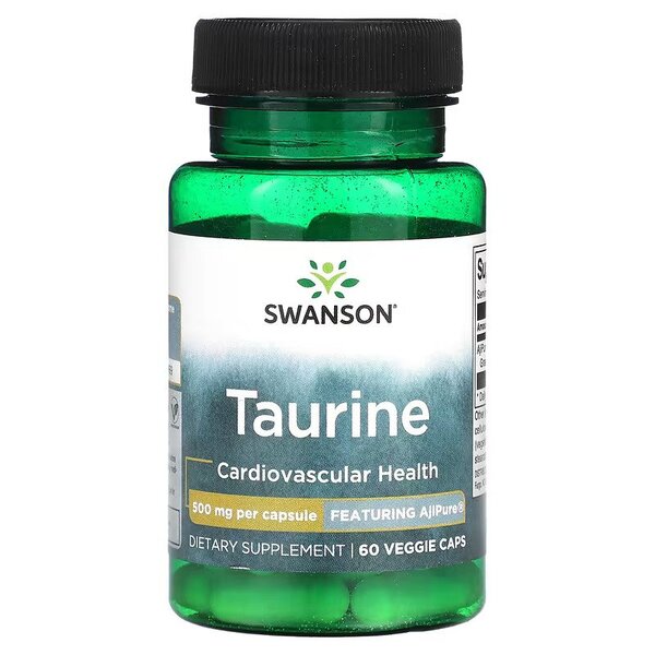 Swanson, Taurine, 500mg - 60 vcaps