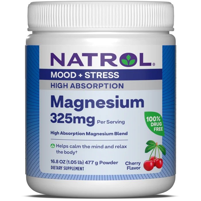 Natrol, High Absorption Magnesium, 325mg (Cherry) - 477g