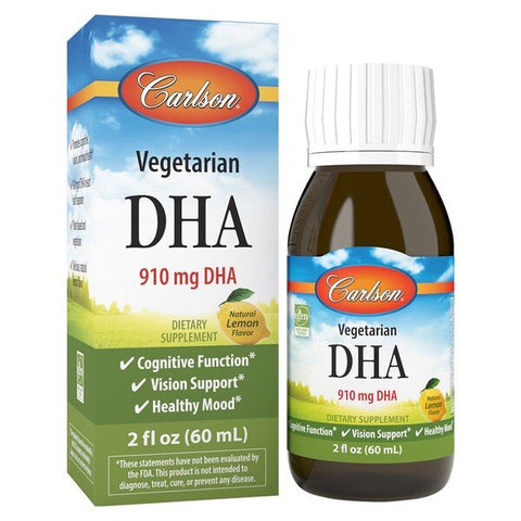 Carlson Labs, Vegetarian DHA, Natural Lemon - 60 ml.