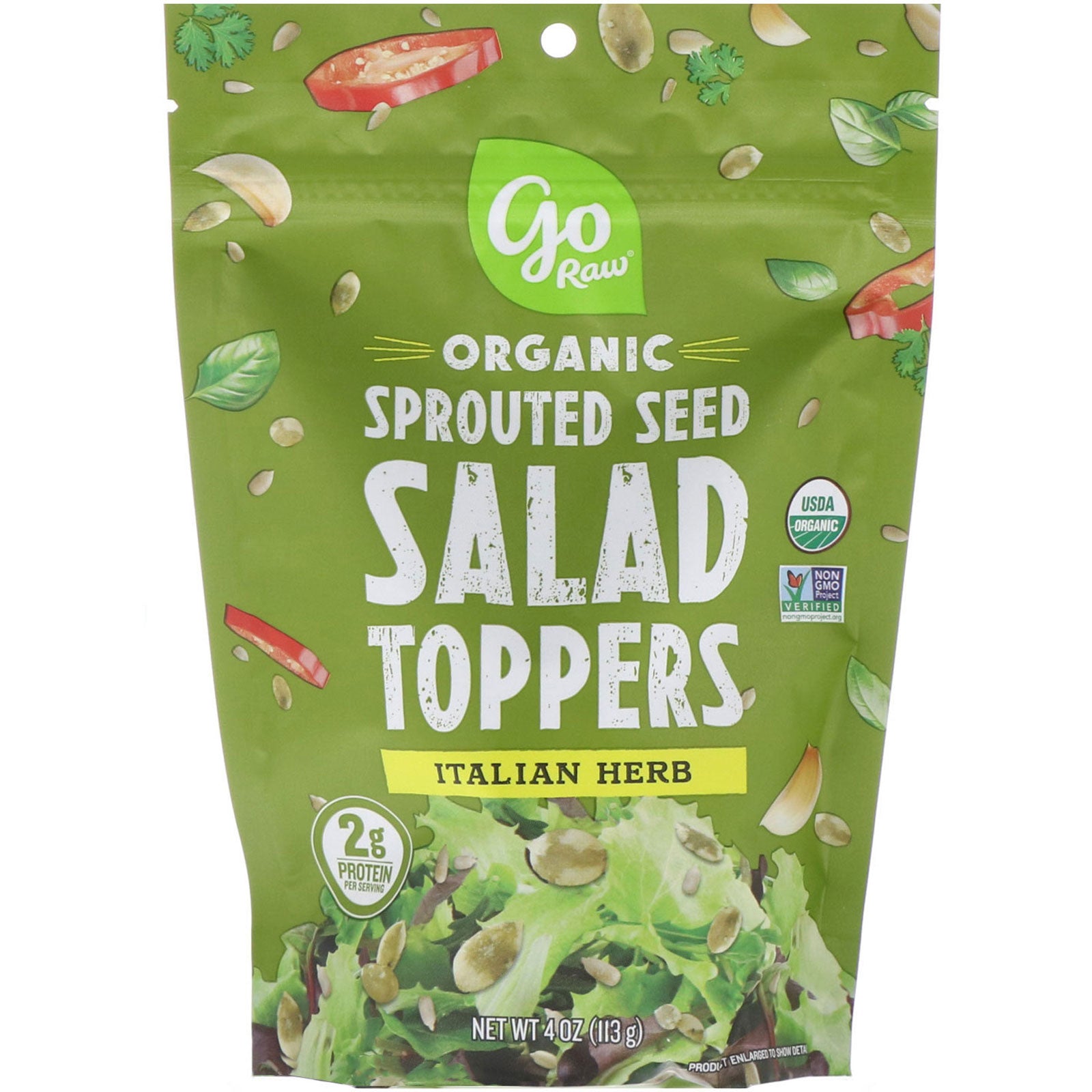 Go Raw, Organic, Sprouted Seed Salad Toppers, Italian Herb, 4 oz (113 g)