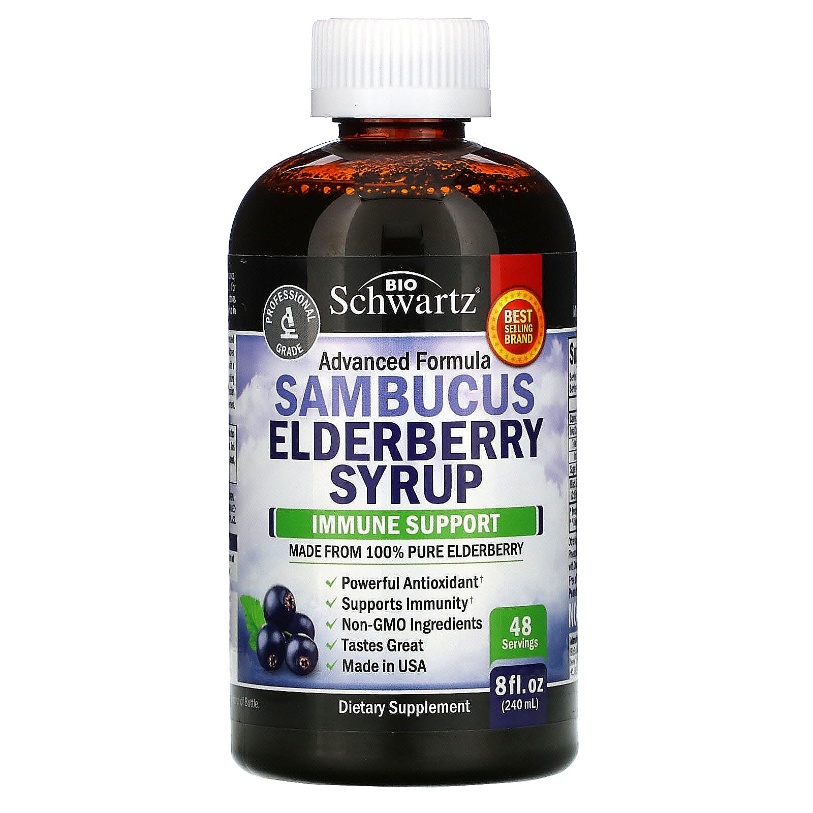 BioSchwartz, Sambucus Elderberry Syrup,  8 fl oz (240 ml)