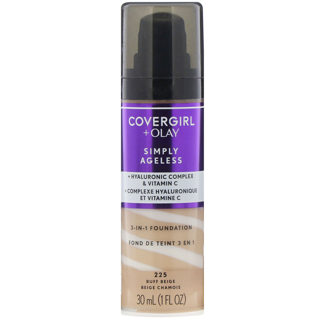 Covergirl, Olay Simply Ageless, 3-in-1 Foundation, 225 Buff Beige, 1 fl oz (30 ml)