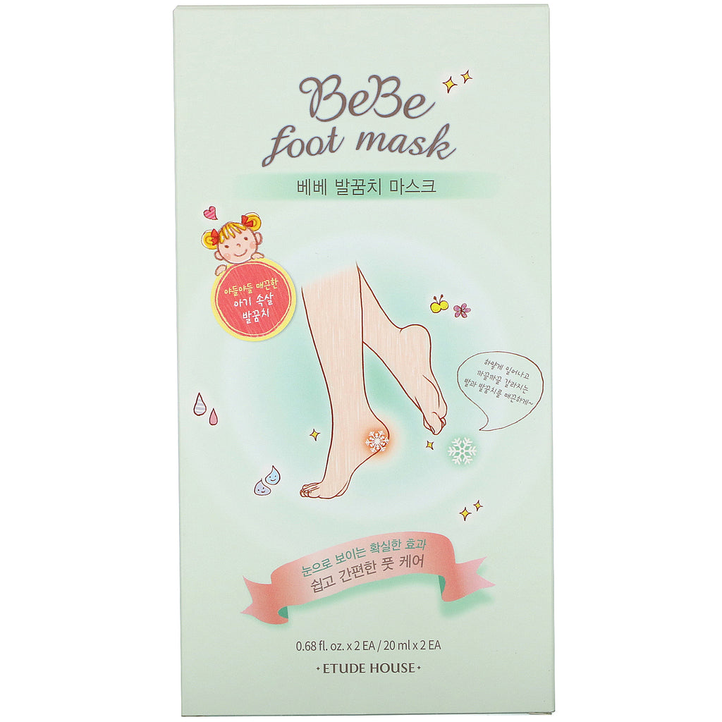 Etude House, Bebe Foot Mask, 2 Pair, 0.68 fl oz (20 ml) Each