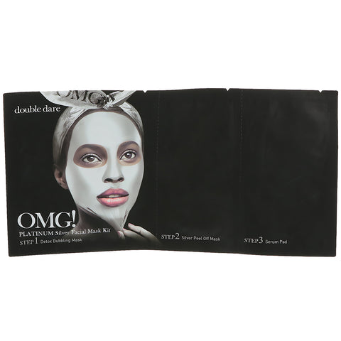 Double Dare, Platinum Silver Facial Mask Kit, 1 Kit