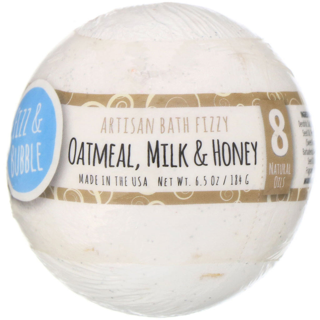 Fizz & Bubble, Artisan Bath Fizzy, Oatmeal, Milk & Honey, 6.5 oz (184 g)