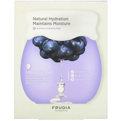 Frudia, Natural Hydration Maintains Moisture, Blueberry Hydrating Mask, 5 Sheets, 0.91 oz (27 ml) Each