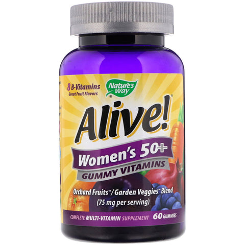 Nature's Way, Alive! Women's 50+ Gummy Vitamins, Fruit Flavors, 60 Gummies