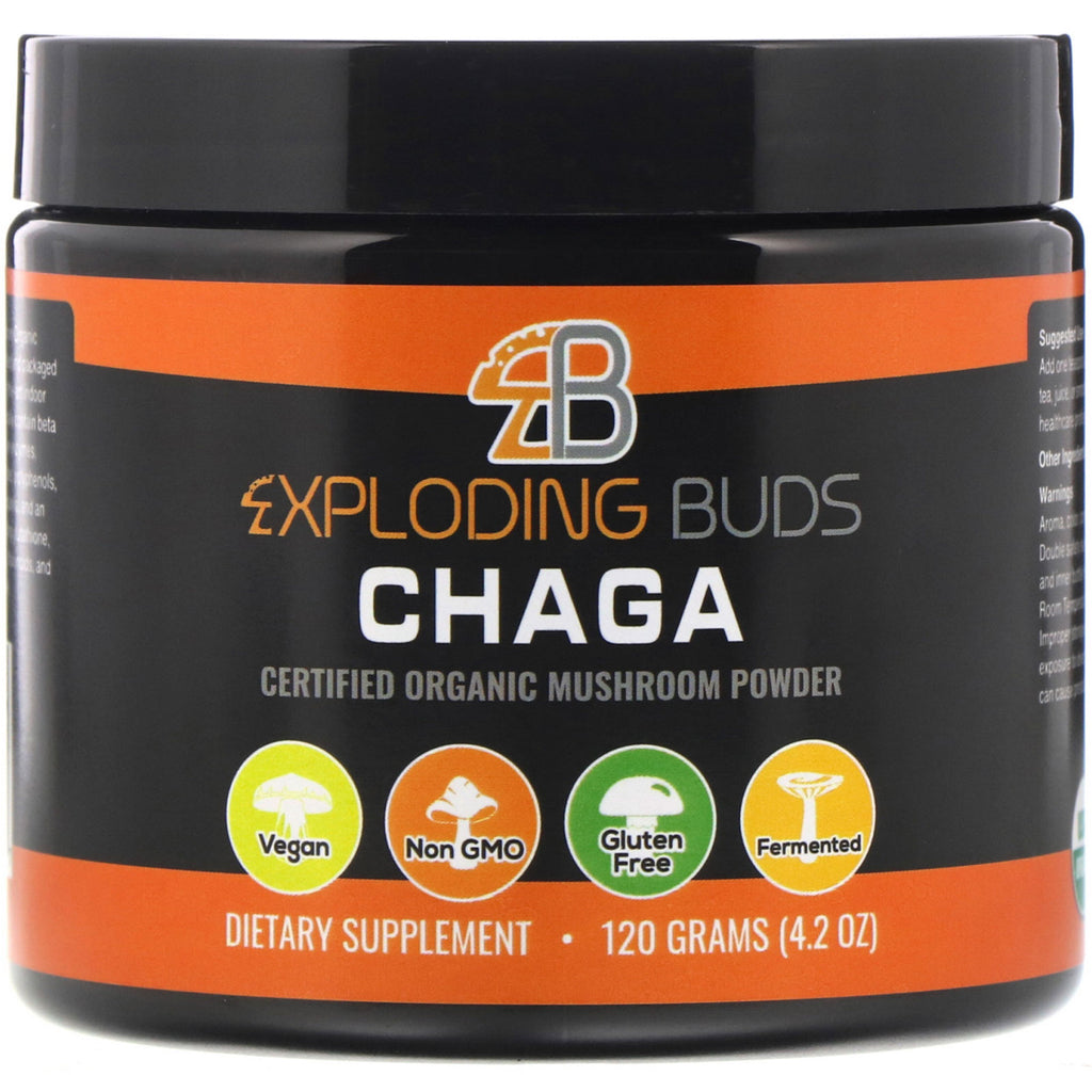 Exploding Buds, Chaga, Certified Organic Mushroom Powder, 4.2 oz (120 g)