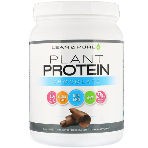 Lean & Pure, Plant Protein, Chocolate, 19.3 oz (548 g)